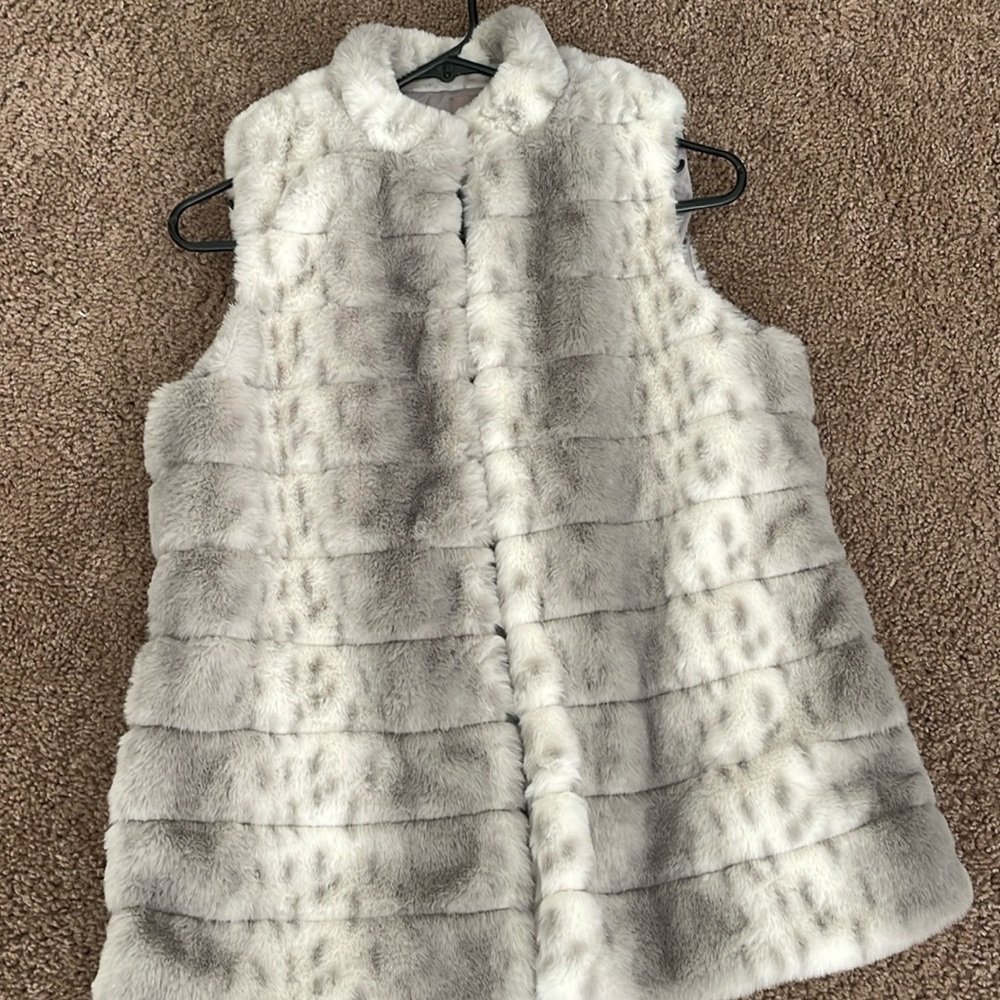 Fur animal print winter vest